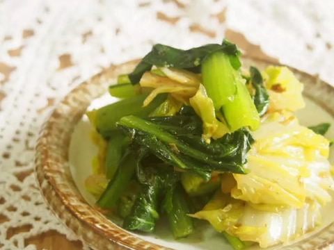 白菜・小松菜のおかか和え♪炒めて香り豊か